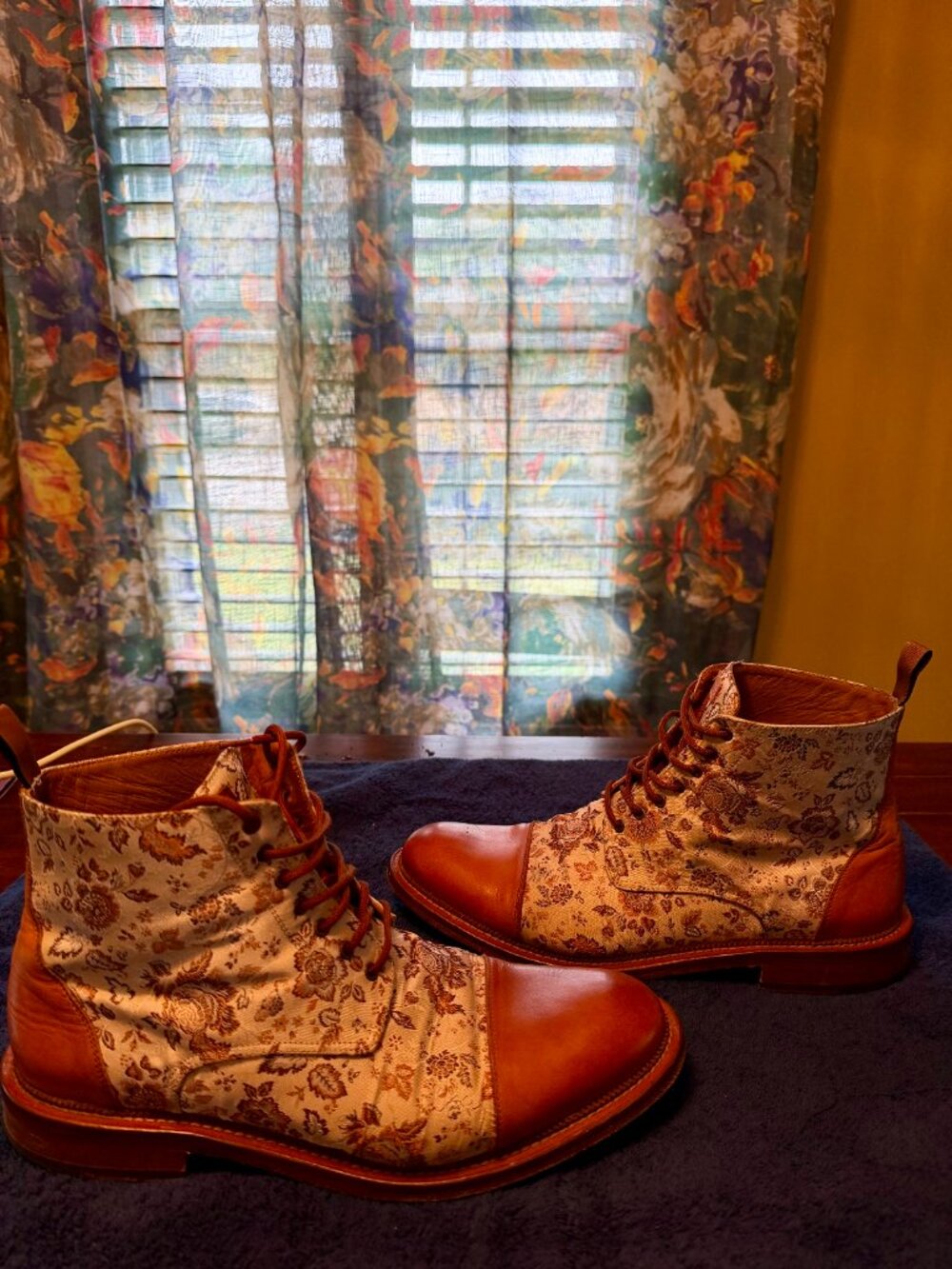 TAFT The Jack Dress Boots Floral Jacquard Italian Made Men's